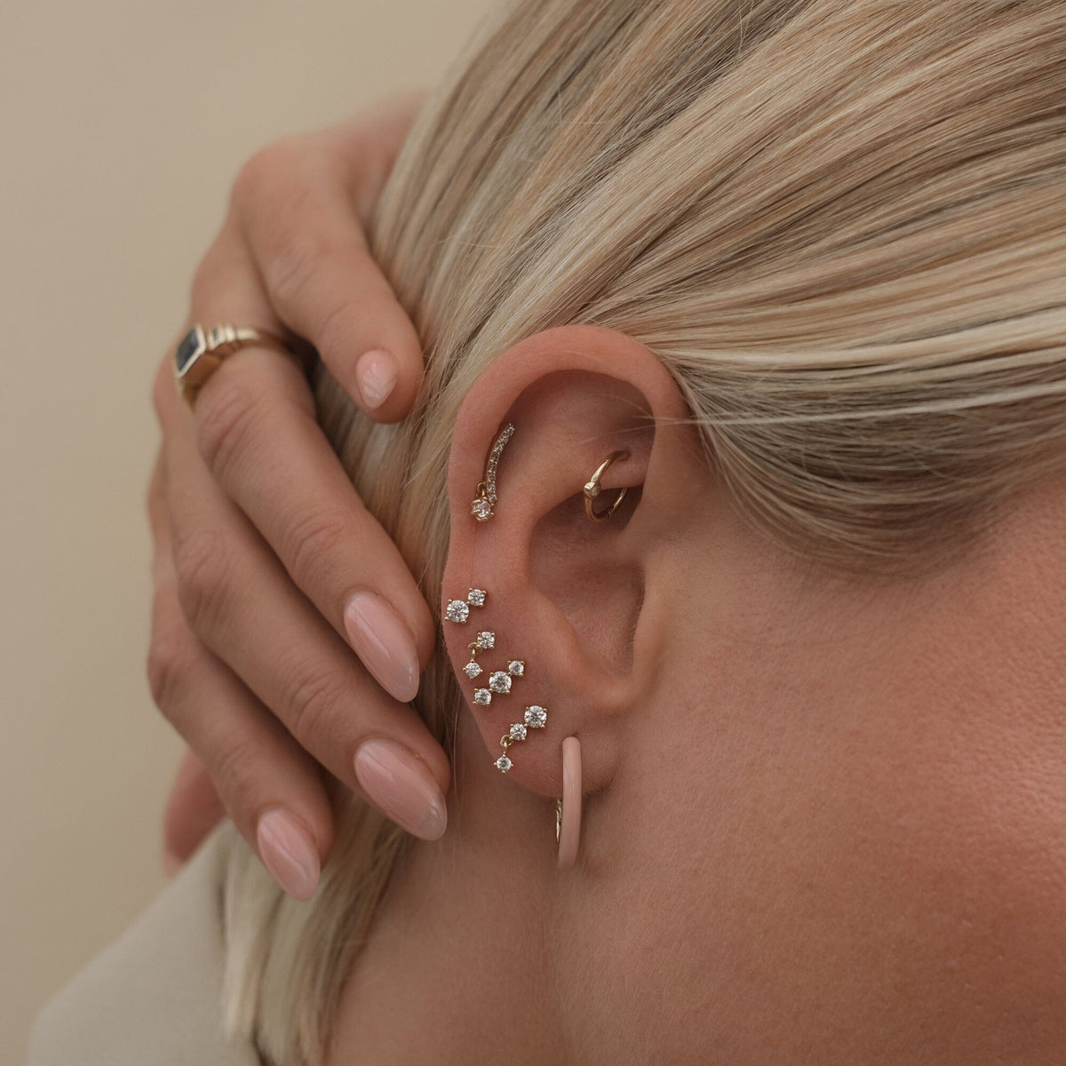 Gold Hann Stud Earring Set | Adorn Luxe | Adornmonde