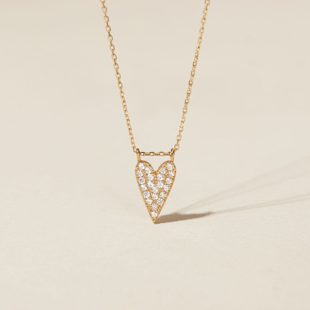 ödül(クリスタル/GOLD) MS.HEART NECKLACE Gold Brulee Crystal Heart Necklace | Fine Jewelry | Adornmonde
