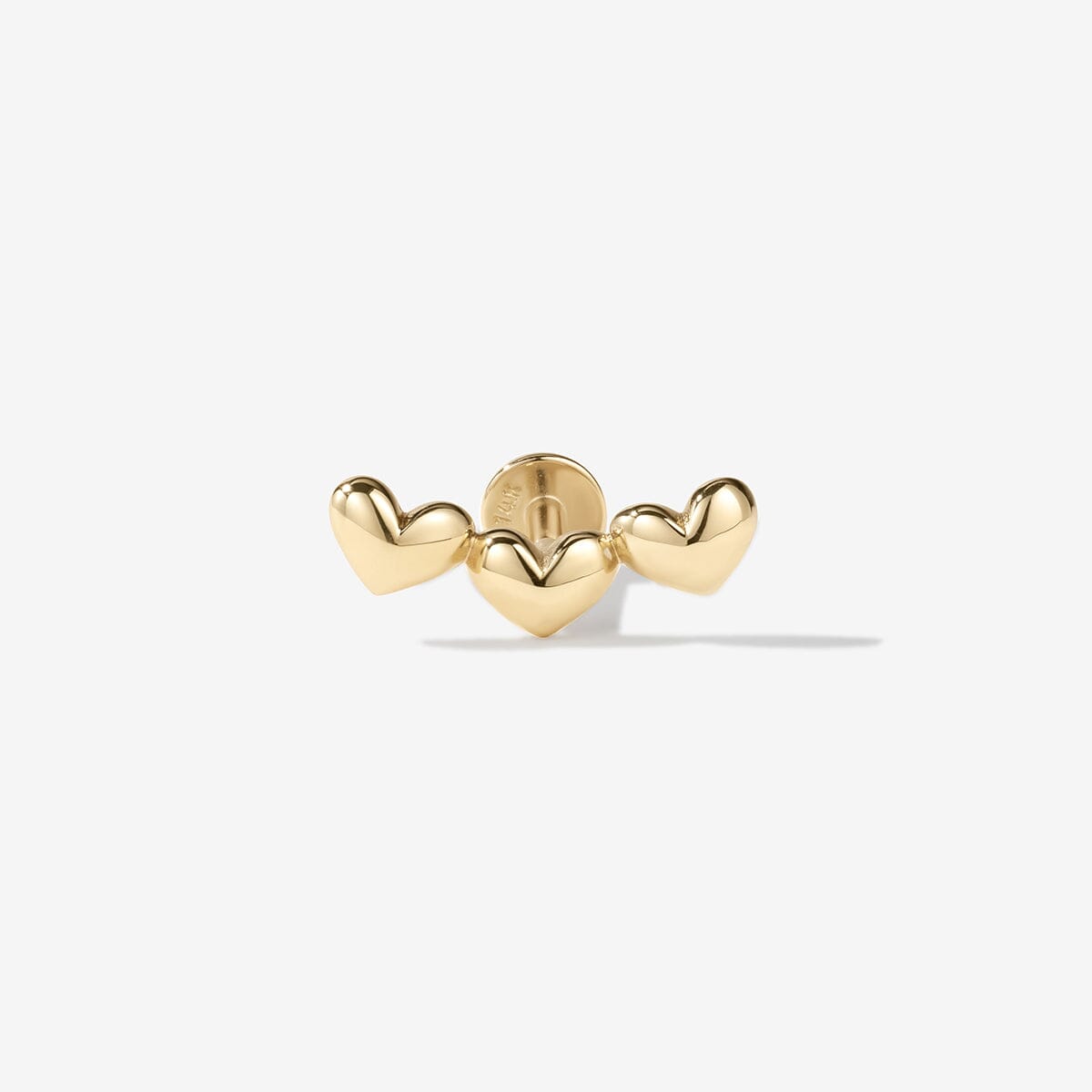 Gold Allen Triple Micro Heart Piercing | Fine Piercings | Adornmonde