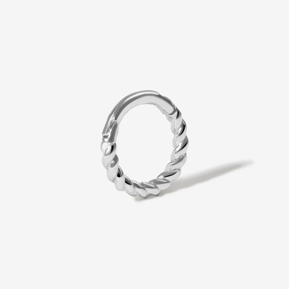 White Gold Charlie Rope Mini Clicker Piercing Solid 14 Karat Fine Jewelry Adornmonde