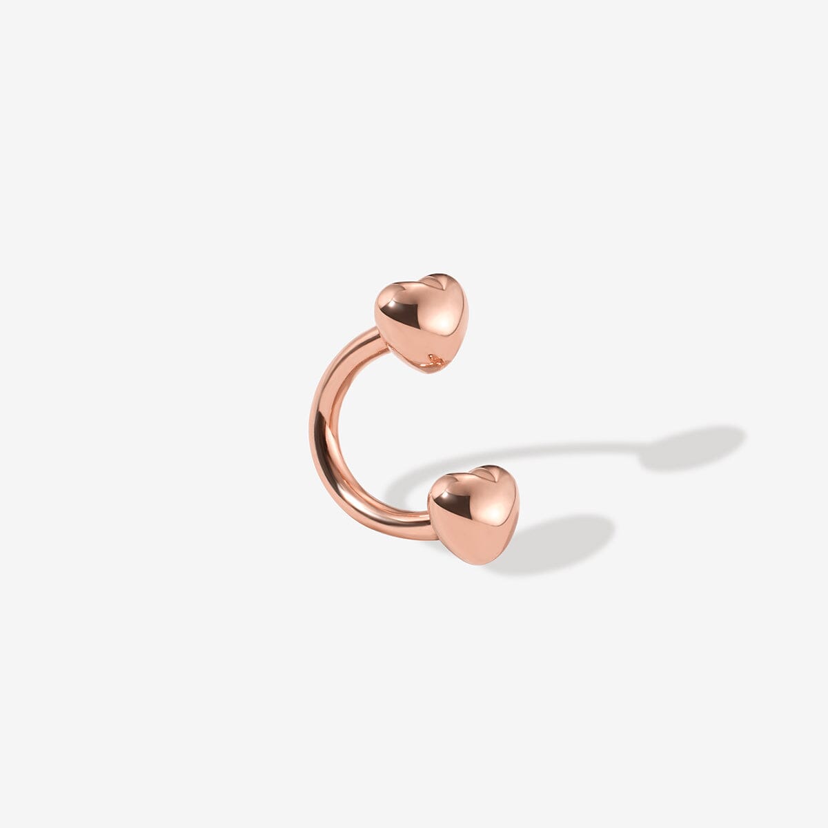 Rose Gold Fabio Heart U Hoop Piercing | Fine Piercings | Adornmonde