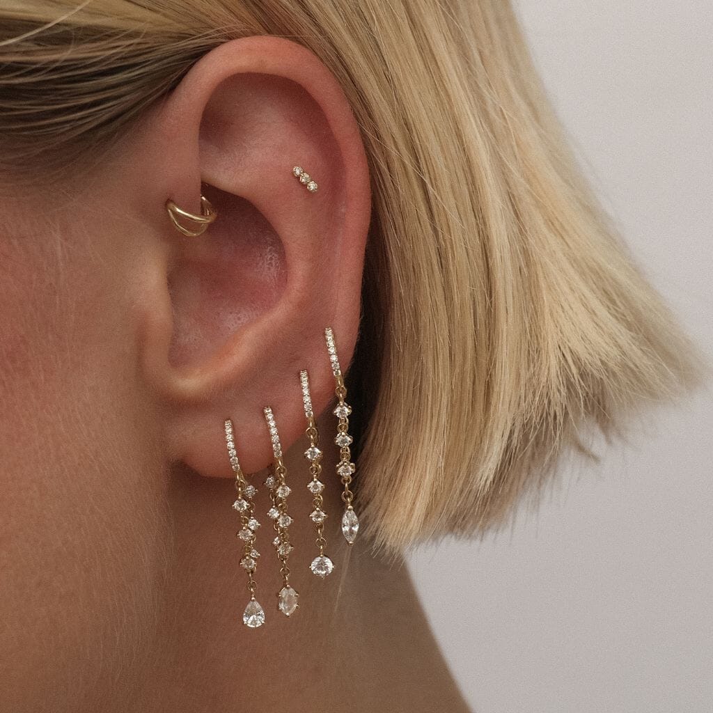 Gold Idris Chain Hoop Earring | Solid 14 Karat Gold | Adornmonde Gold Idris Chain Hoop Earring | Solid 14 Karat Gold | Adornmonde