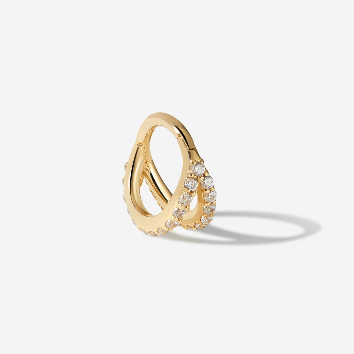 Gold Kiwi Frosted Cage Clicker Hoop | Fine Piercings | Adornmonde