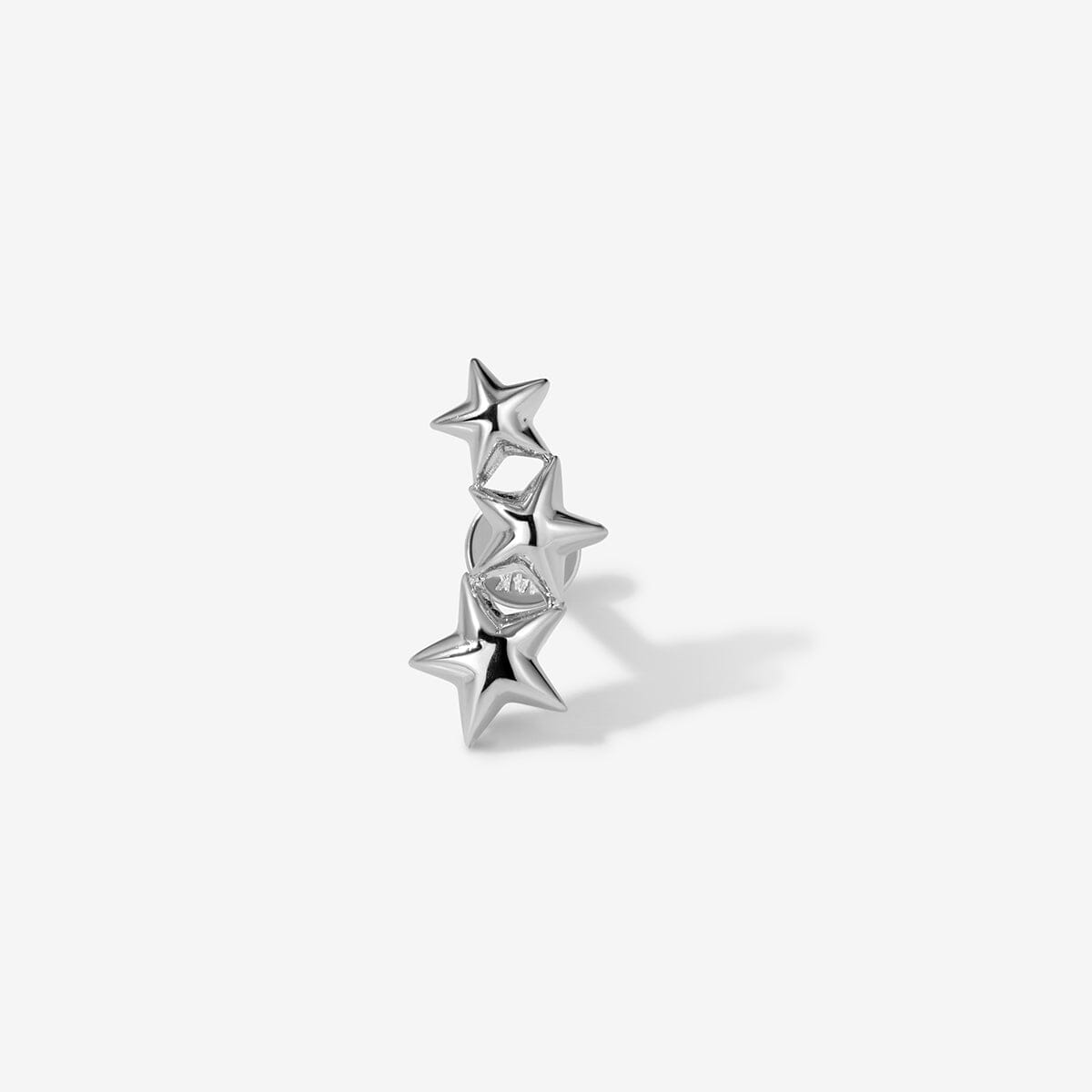 White Gold Lebron Triple Star Piercing | Fine Earrings | Adornmonde