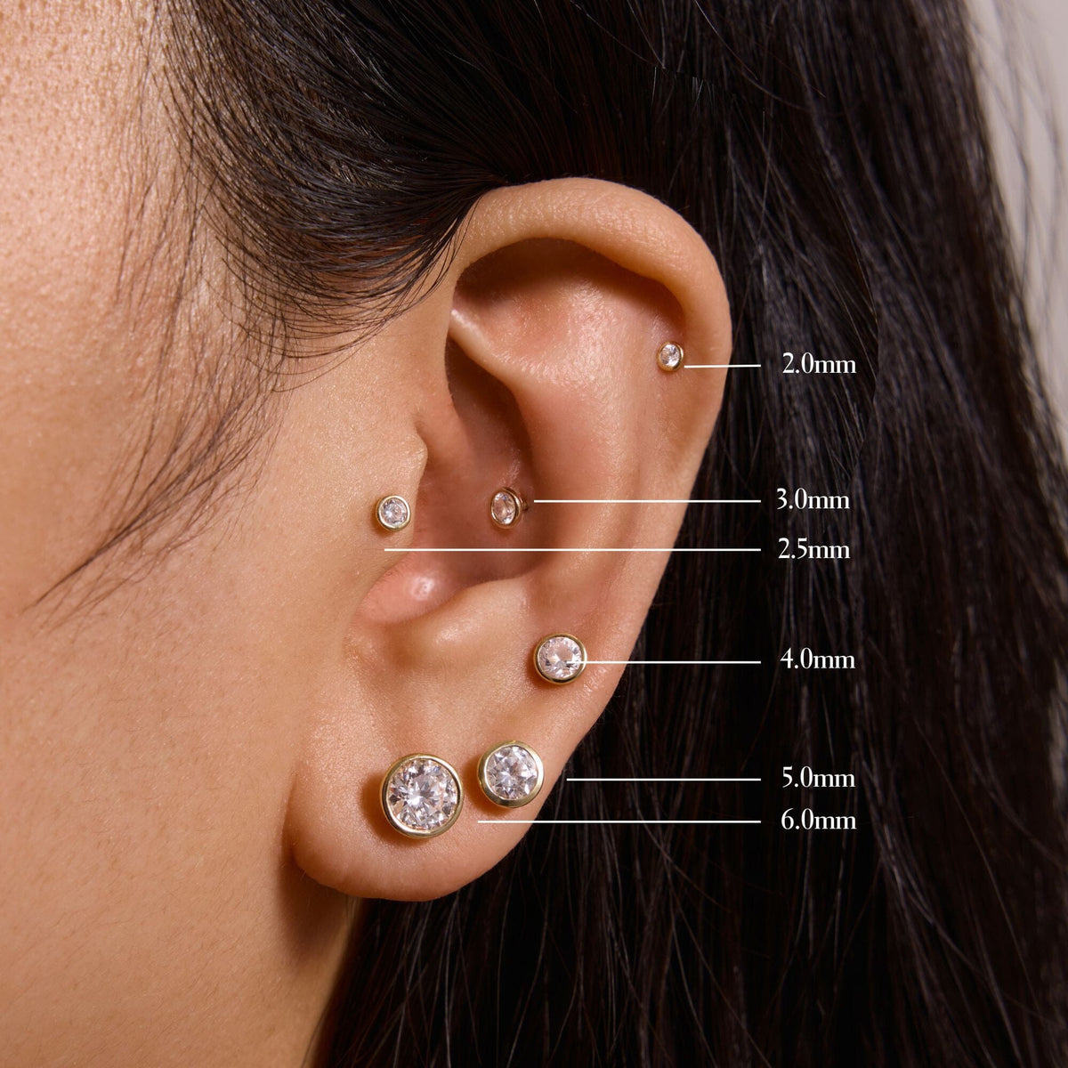 White Gold Dent Diamond Piercing Fine Piercings Adornmonde
