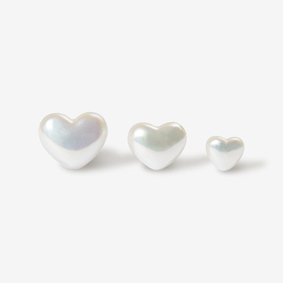 Puffy Pearl Hearts 3-Piece Piercing Set | Fine Piercings | Adornmonde