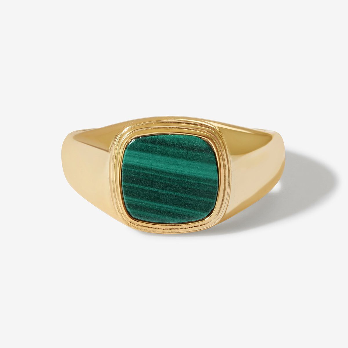 Gold Saburo Malachite Signet Ring Adorn Luxe Adornmonde