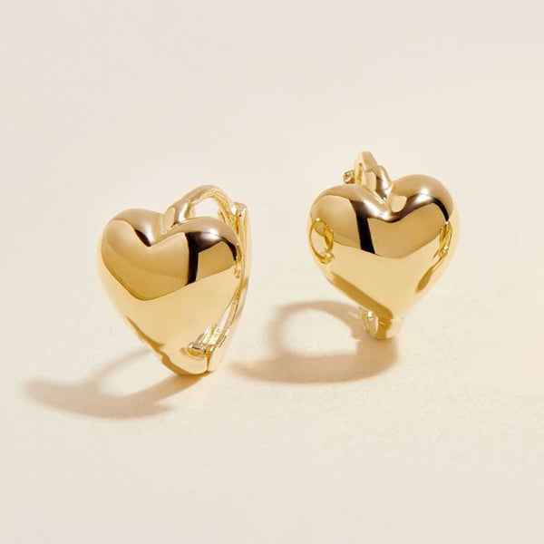 Bae heart midi huggie earrings