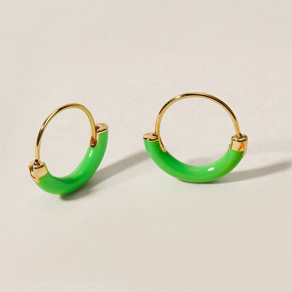 Saz neon green mini hoops