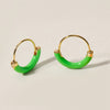 Saz neon green mini hoops