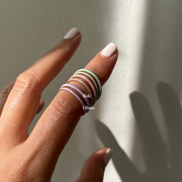 Oburu mint enamel ring