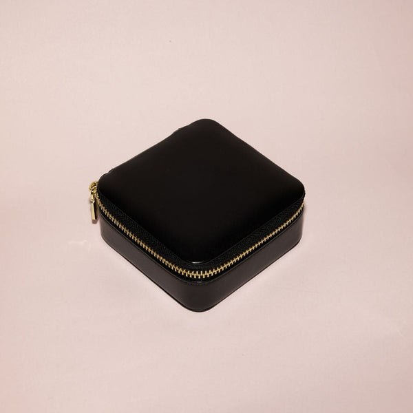 Black leather jewelry case