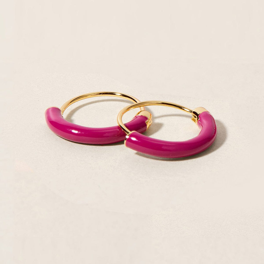 Saz neon purple mini hoops
