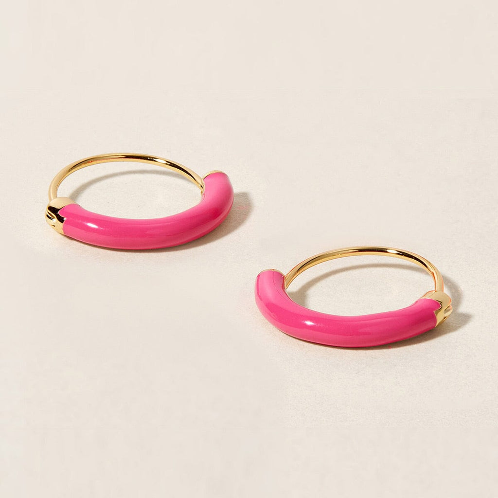 Saz neon pink mini hoops