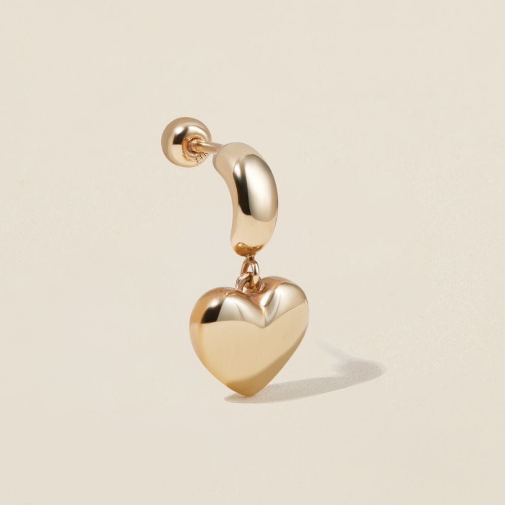 Bug heart charm piercing