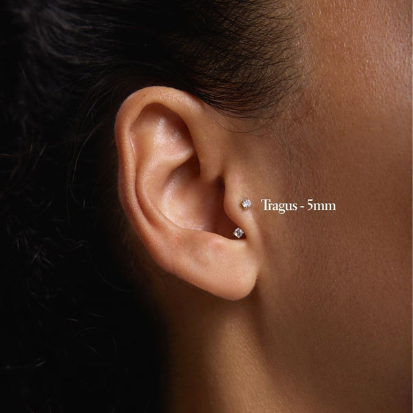 Tragus Tiny Diamond Studs Earrings Delicate Diamond Tragus Ring