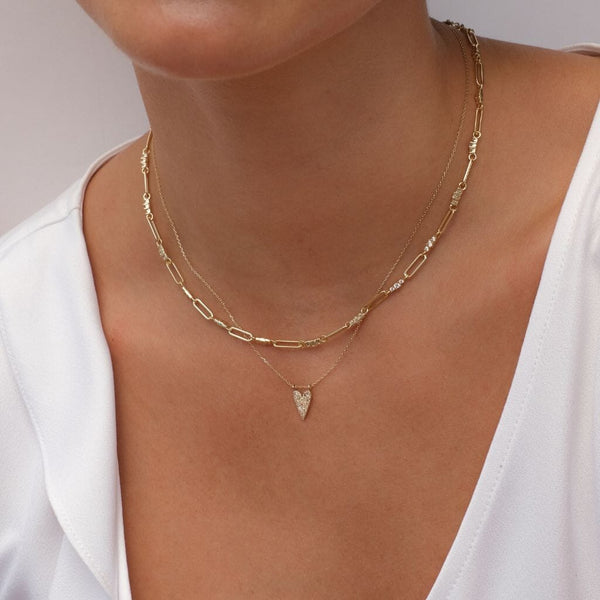 Brulee crystal heart necklace