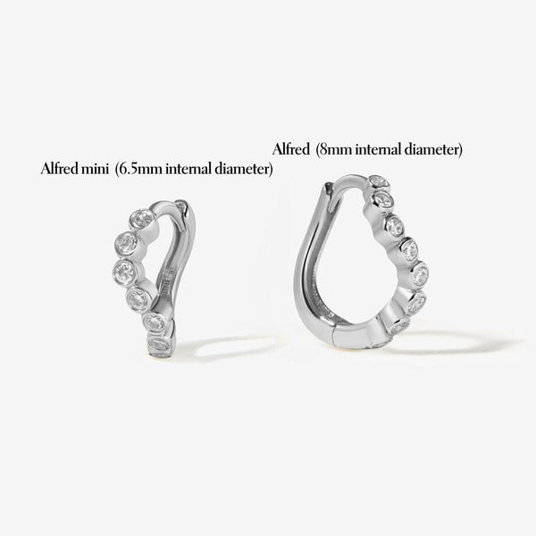 Alfred diamond mini hoop piercing