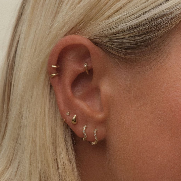 Alfred diamond mini hoop piercing