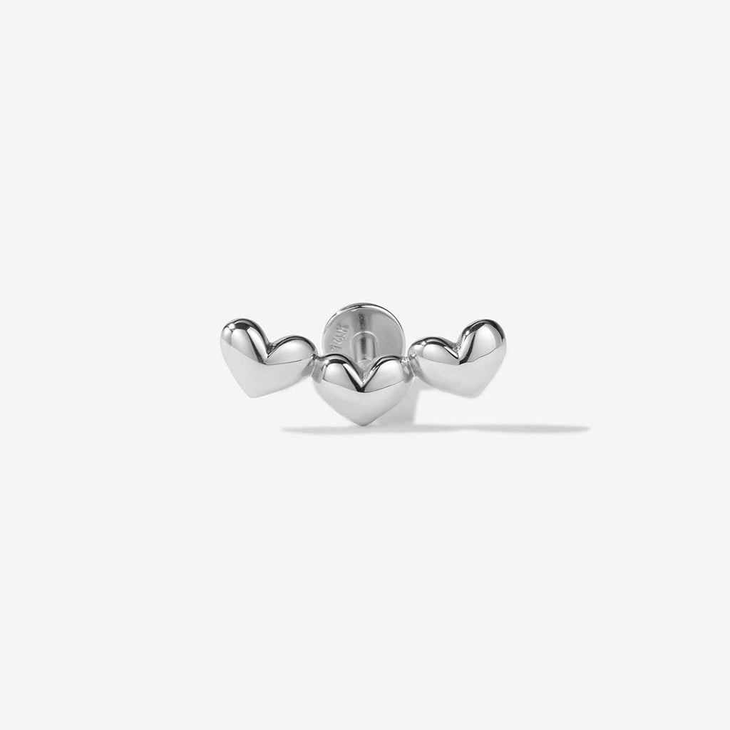 White Gold Allen Triple Micro Heart Piercing | Fine Piercings