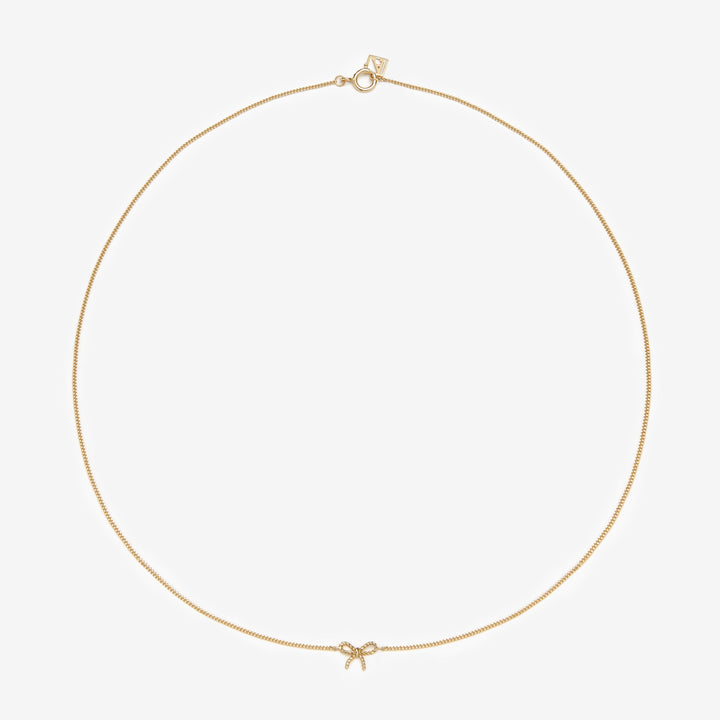 Atticus micro bow necklace