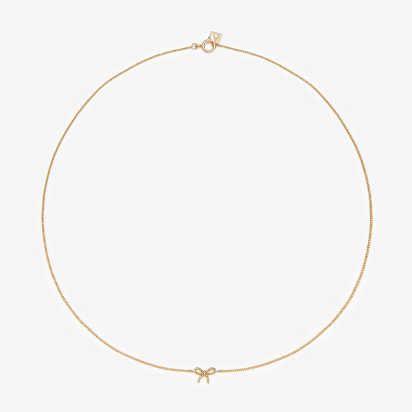 Atticus micro bow necklace
