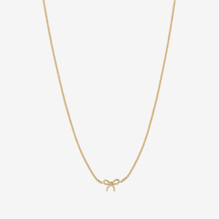 Atticus micro bow necklace