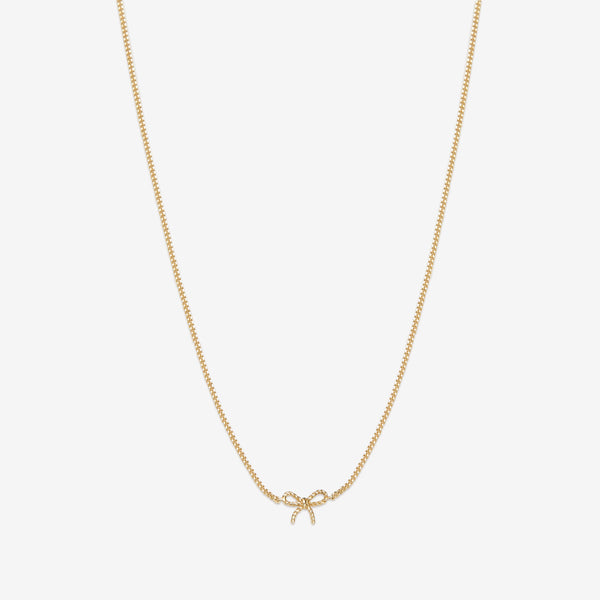 Atticus micro bow necklace