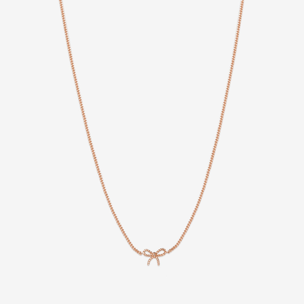 Atticus micro bow necklace