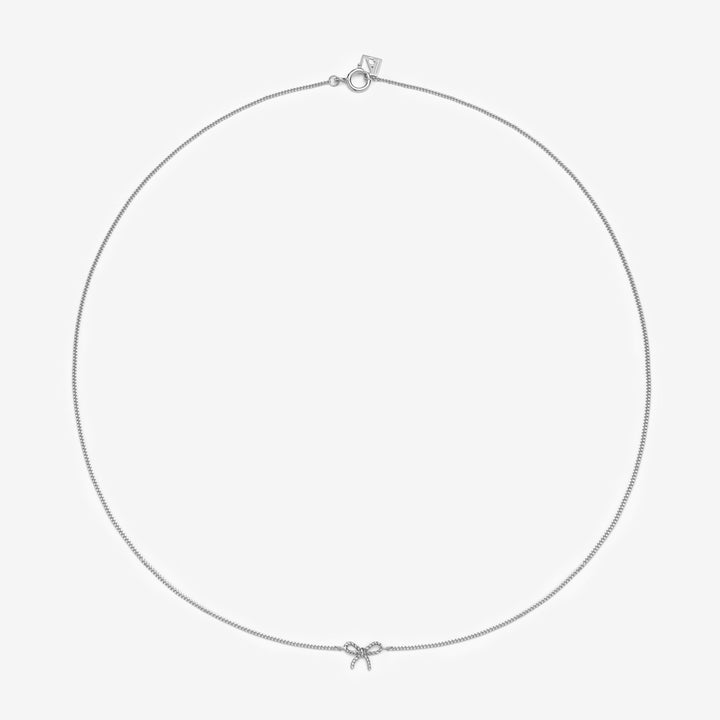 Atticus micro bow necklace