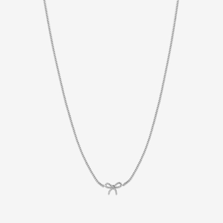Atticus micro bow necklace