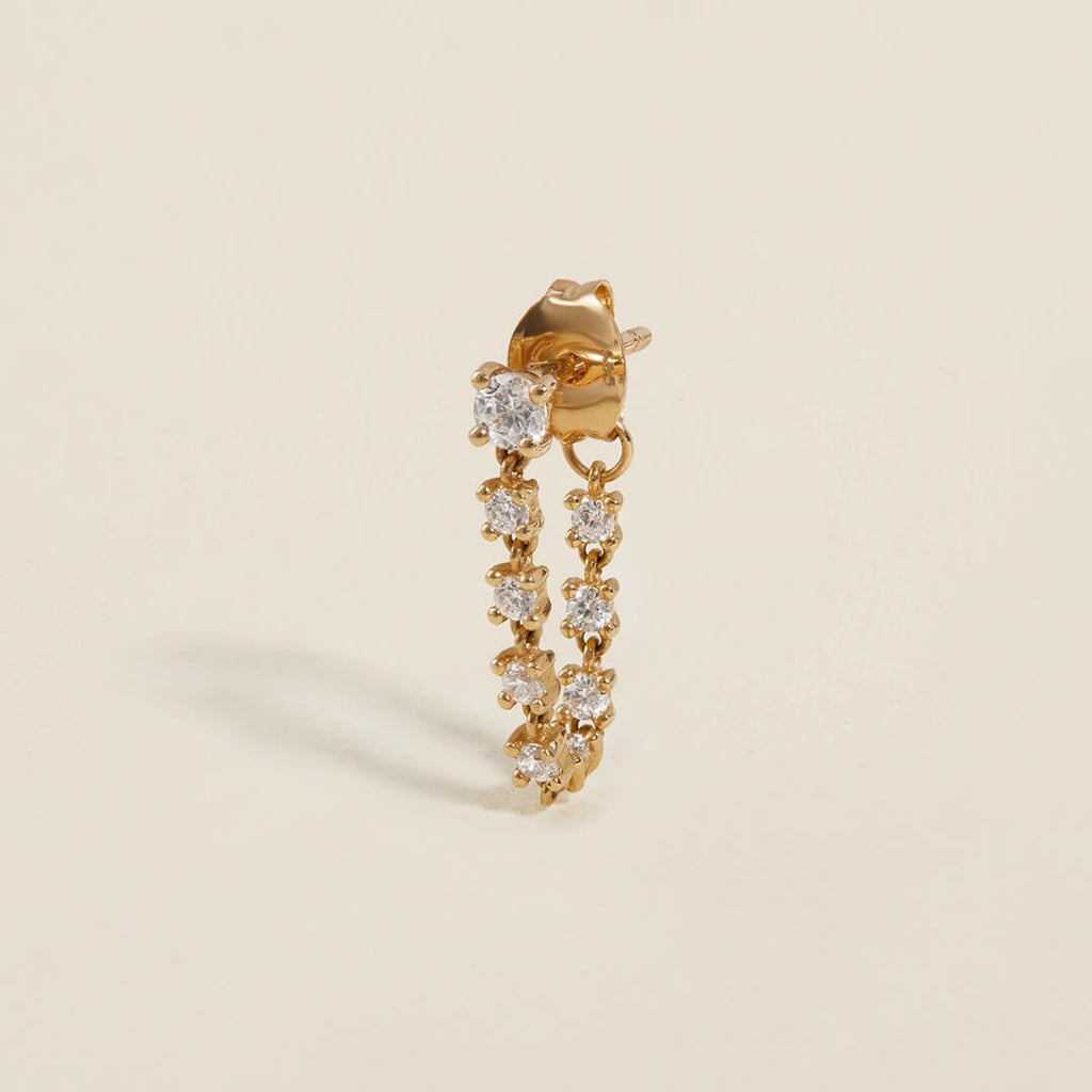 Avayaan crystal chain hoop earring