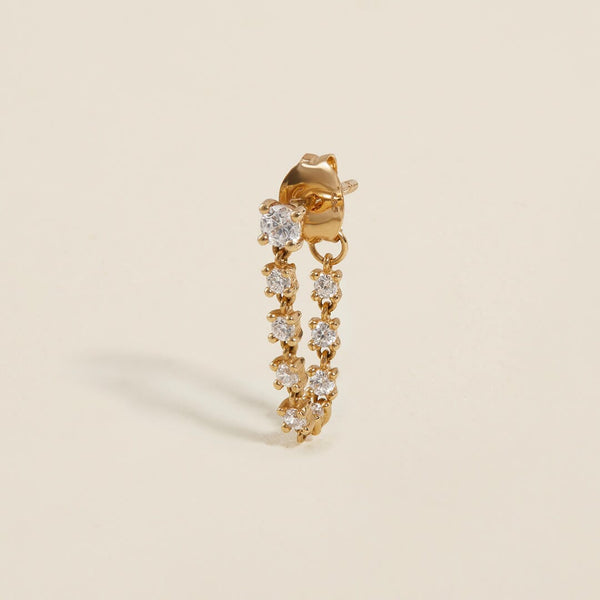 Avayaan crystal chain hoop earring