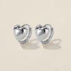Bae heart midi huggie earrings white gold