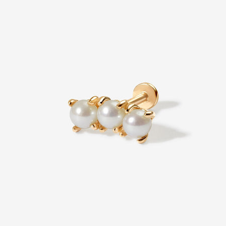 Gold Batti Triple Pearl Piercing | Fine Piercings | Adornmonde
