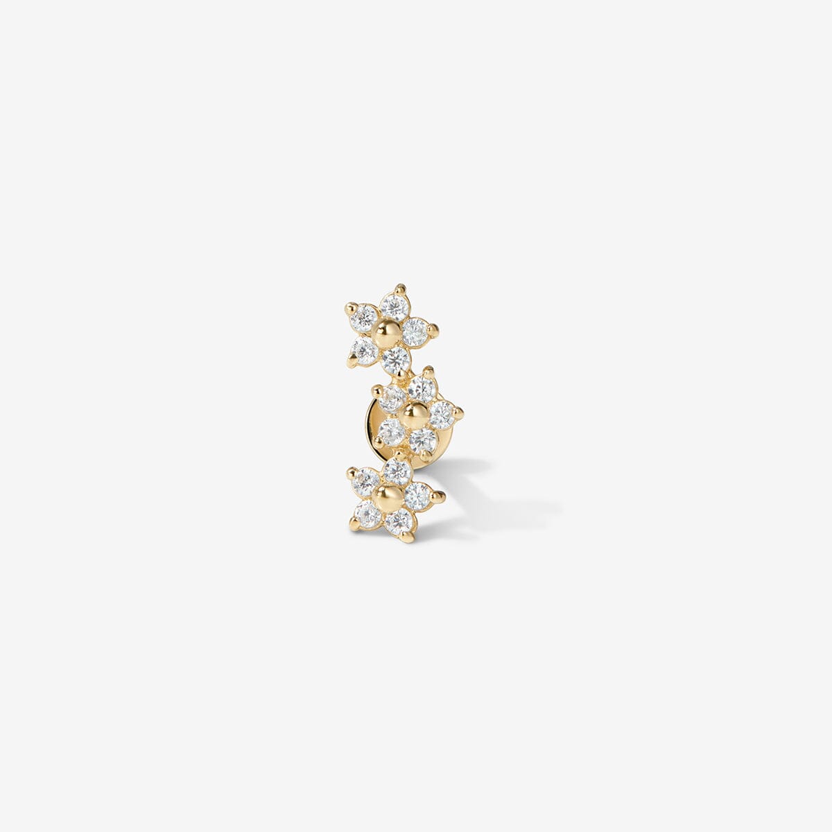 Brody triple micro flower piercing