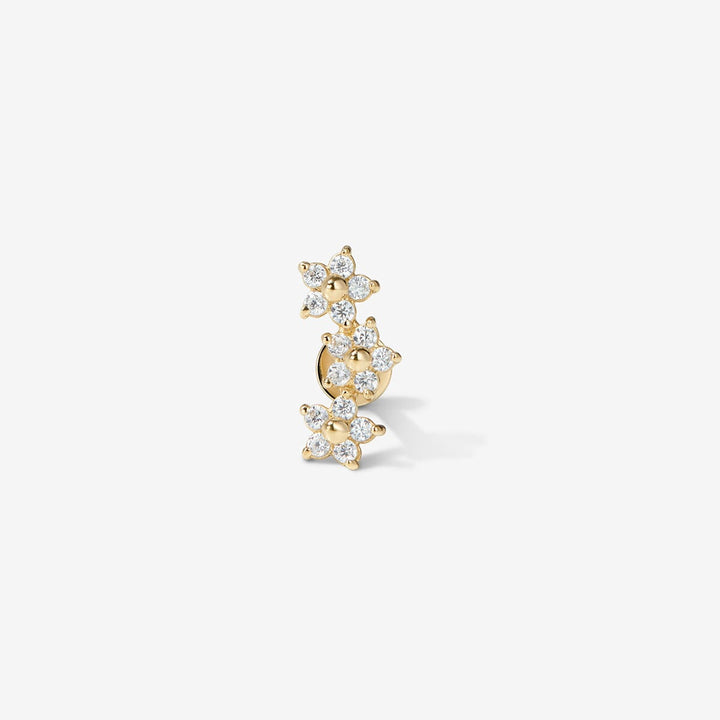 Brody triple micro flower piercing