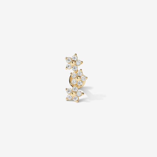 Brody triple micro flower piercing