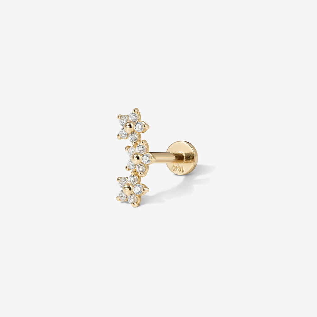 Brody triple micro flower piercing
