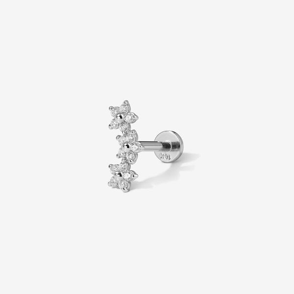 Brody triple micro flower piercing