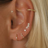 Brody triple micro flower piercing