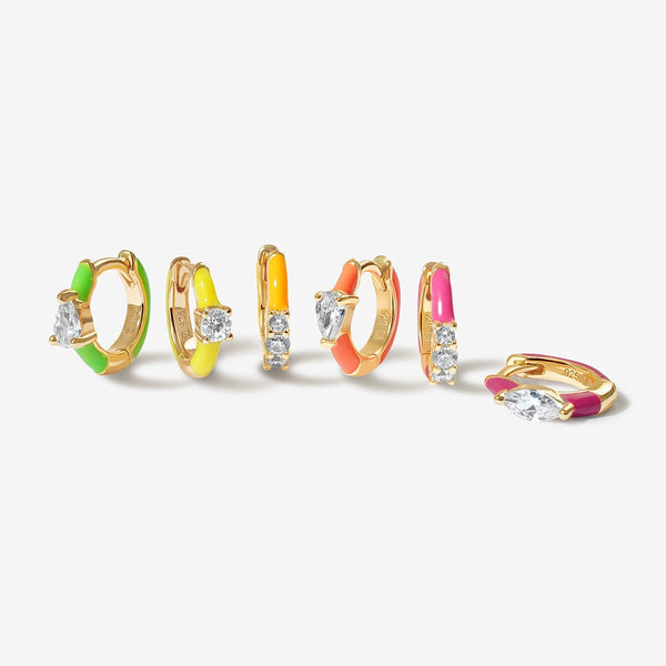 Burton neon enamel 6-piece earring set