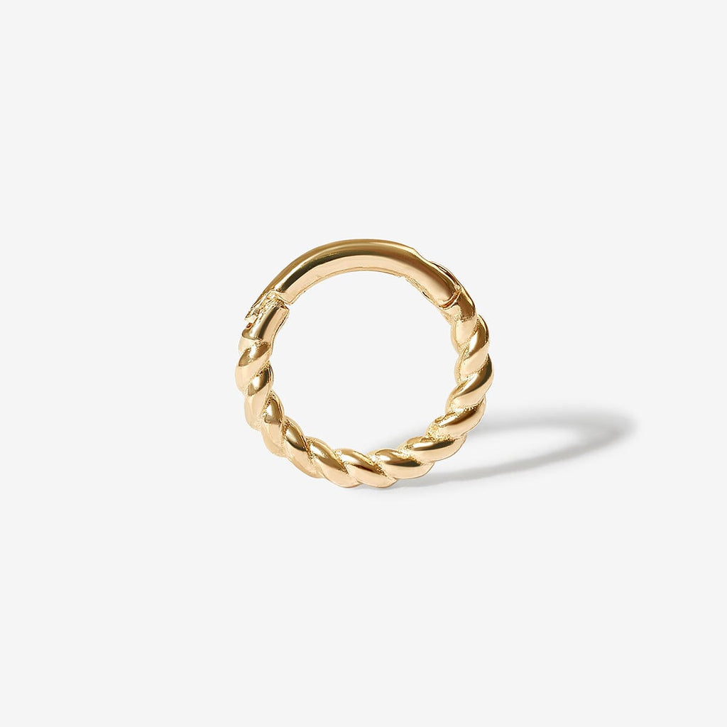 Gold Charlie Rope Mini Clicker Piercing Solid 14 Karat Fine Jewelry Adornmonde