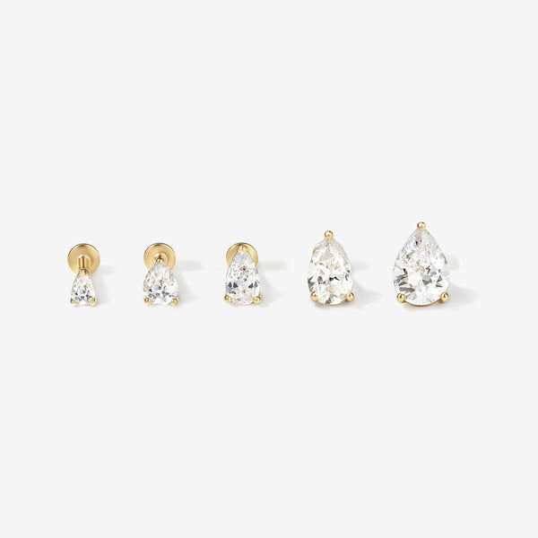 Ellis pear diamond piercing