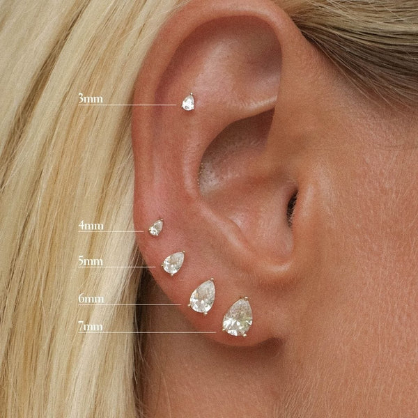 Ellis pear diamond piercing