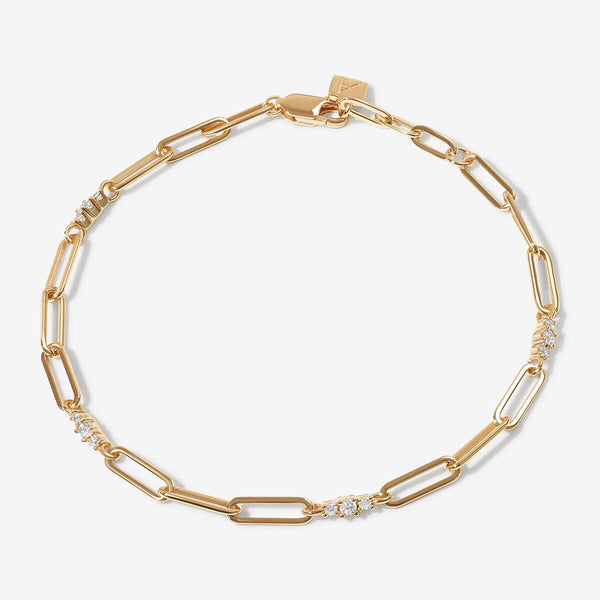Fai triple link paperclip chain bracelet