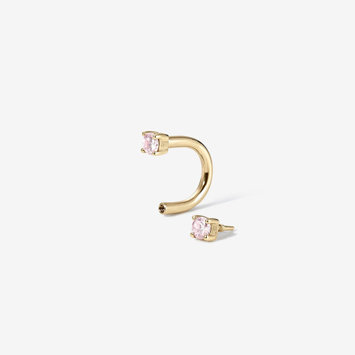 Frankie pink diamond u hoop piercing