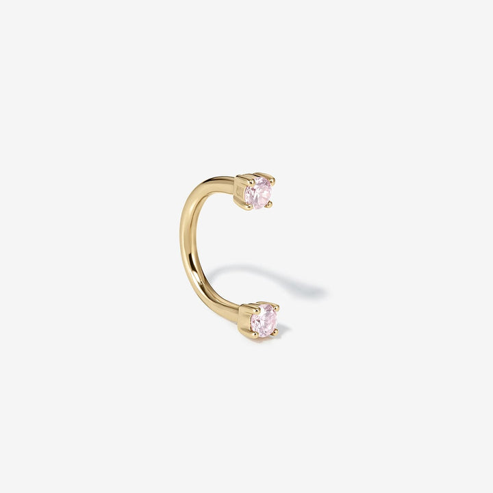 Frankie pink diamond u hoop piercing
