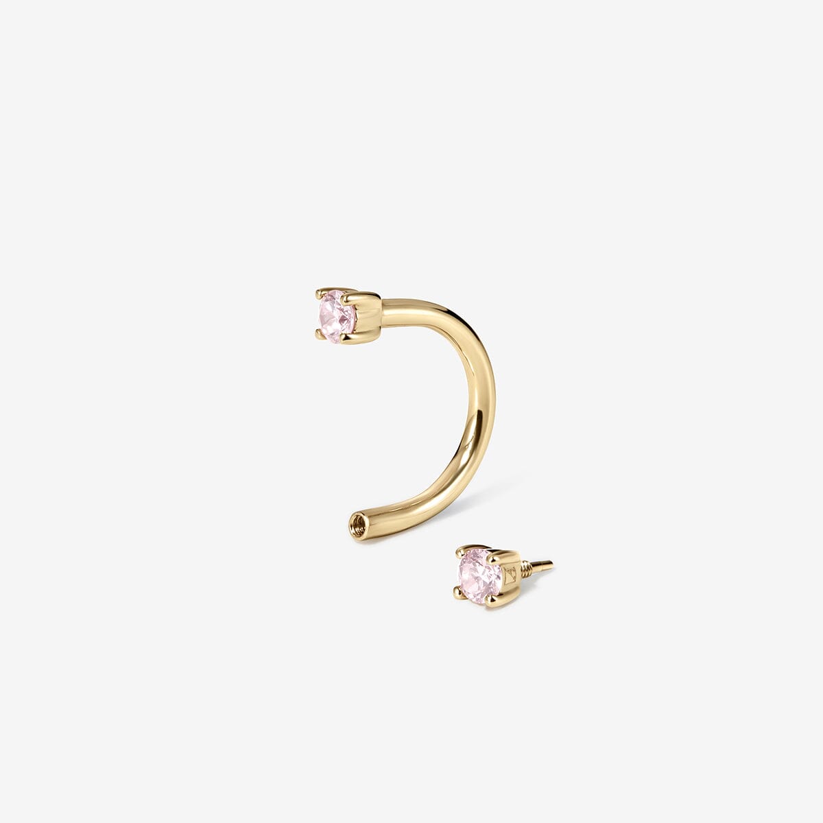 Frankie pink diamond u hoop piercing