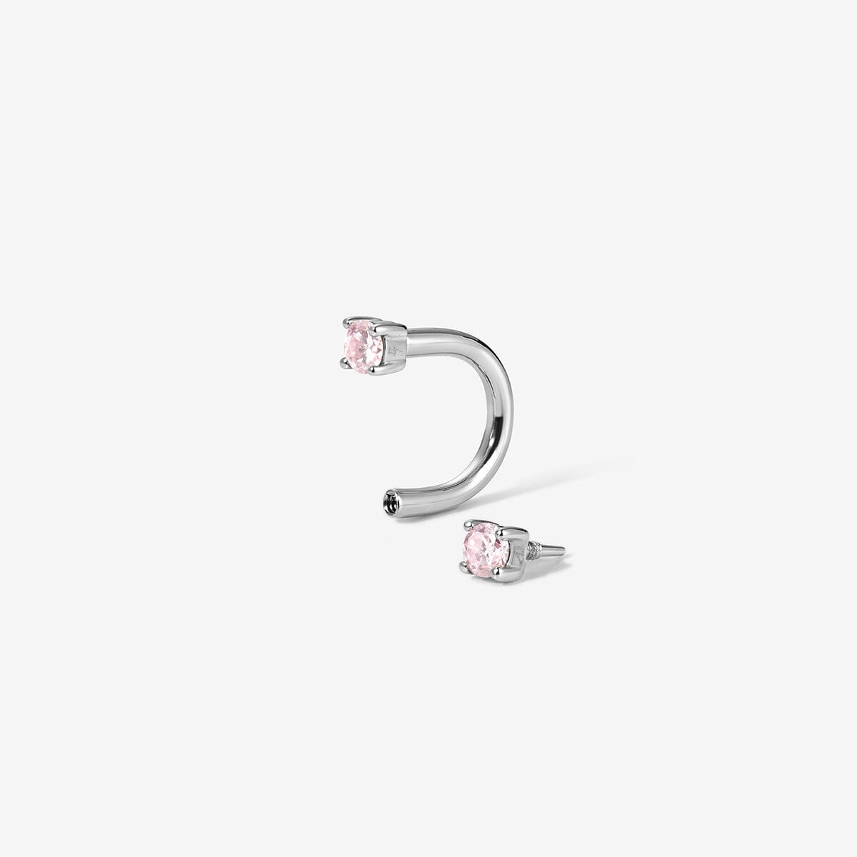 Frankie pink diamond u hoop piercing